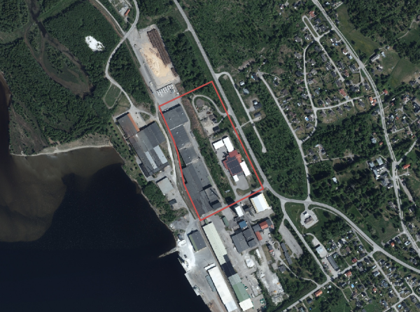 Satelitbild över planområde Vivsta Centrum