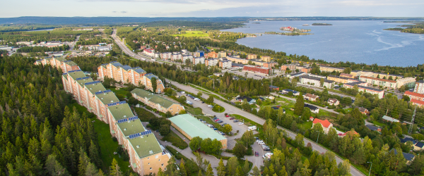 Ett flygfoto över Timrå.
