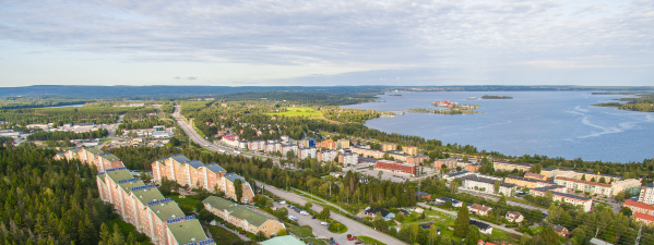 Ett flygfoto över Timrå.