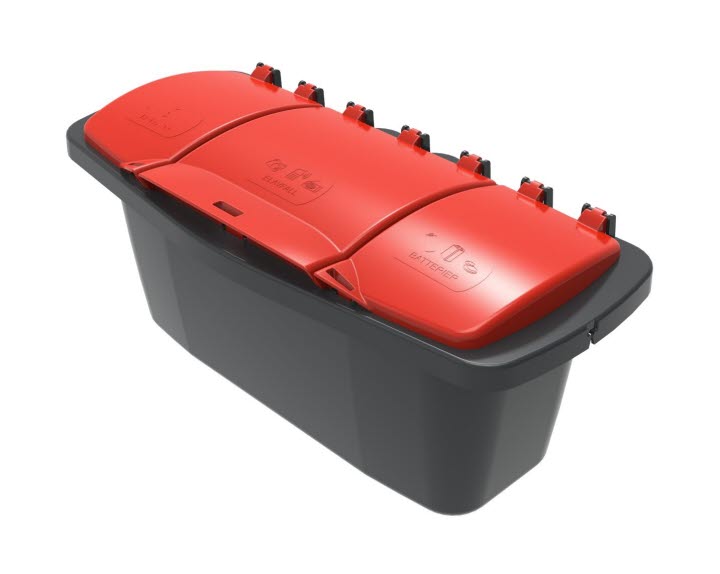 Fyrafackskärl för avfall