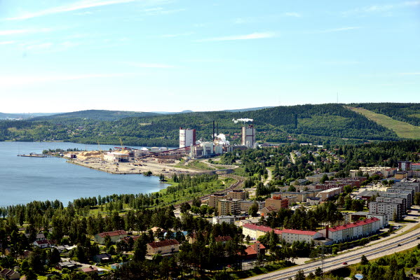Bilden föreställer Vivsta i Timrå från ovan.
