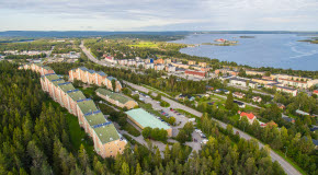 Ett flygfoto över Timrå.