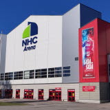 Bilden föreställer framsidan på NHC Arena