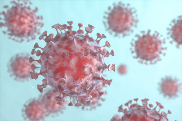 Bilden föreställer en illustration av coronaviruset