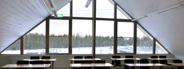 Ett klassrum med utsikt.