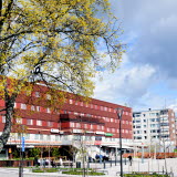Bilden föreställer en vy över torget i Timrå