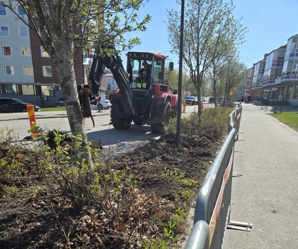 Traktor på Köpmangatan