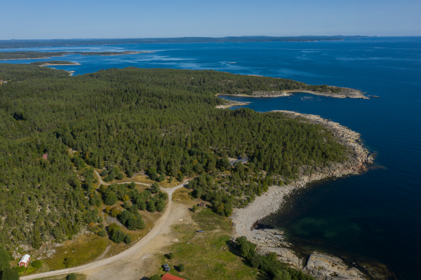 Drönarbild över Tynderökusten.