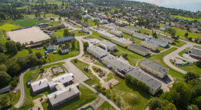 Drönarbild över området Söråker i Timrå kommun