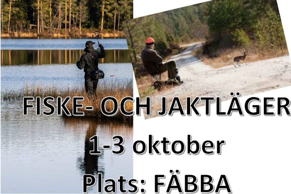 Bilden föreställer en affisch över evenemanget Fiske- och jaktlägret
