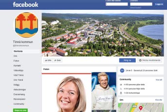 Bilden föreställer Timrå kommuns digitala infartsskylt.facebookssida. 