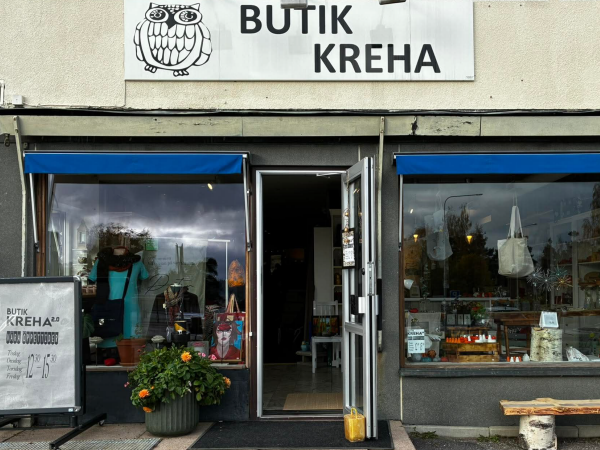 Butik Kreha skyltfönster